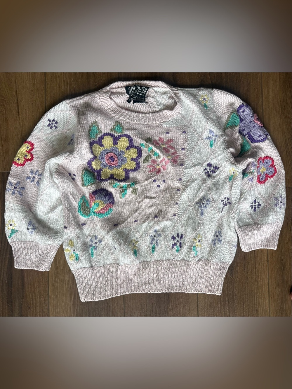 Berek Vintage 88 Hand-Knitted Uruguay Pima Cotton Flowers See Measurements Sz M